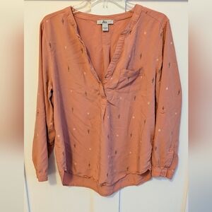 Bass Coral Button-Up Blouse  Size Large